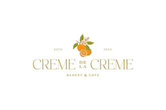 do a custom hand drawn cream bakery and cafe logo design