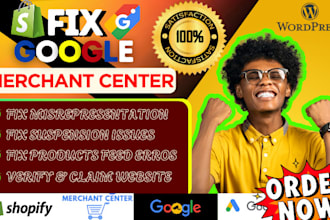 fix merchant center misrepresentation suspension and setup google shopping ads