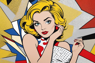 draw pop art portrait in roy lichtenstein style