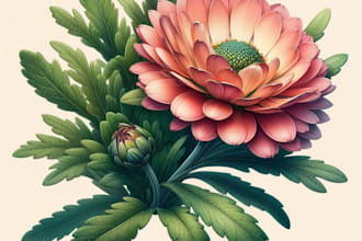 do a botanical illustration of flower illustration