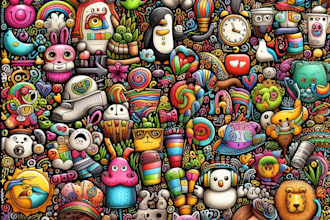 create a custom doodle art illustration design for you