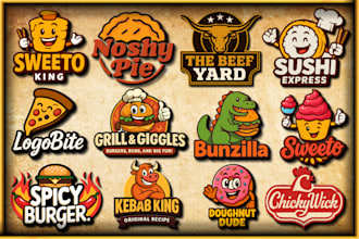 create restaurant, food truck, or coffee shop logo with full branding