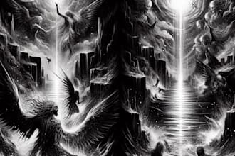 draw black and white illustrations