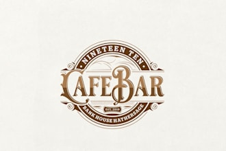 create a retro vintage café bar logo design