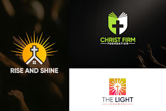 make modern ministry religious christian or church logo design