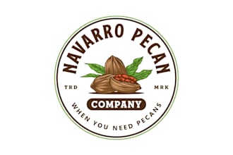 design a vintage custom fruit and navarro pecan company logo