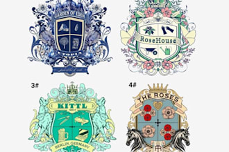 design hand drawn vintage crest logo for your company