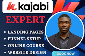 kajabi online course setup, kajabi website, kajabi landing page funnel expert