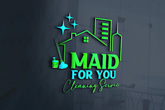 create a unique pressure washing home cleaning and power washing logo