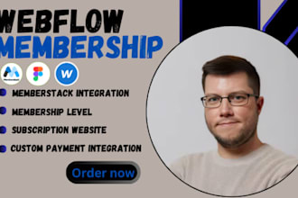 build webflow membership website, lms, and subscription website with memberstack