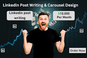 do linkedin content creator posts writing and carousel designs using canva