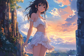 make anime or cartoon album cover art