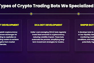 custom crypto trading bot development on solana, bsc and eth, market making bot