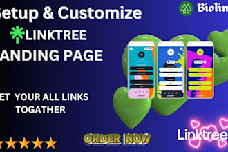 create a linktree bio link landing page for social media