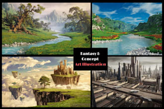 paint landscape art environment art fantasy illustration background concept art