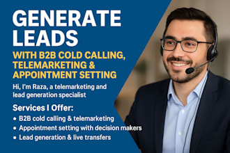 generate leads with b2b cold calling, telemarketing and appointment setting