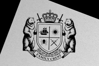 design custom family crest heraldic emblem and coat of arms logo