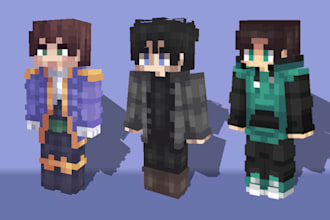 create custom minecraft skin, 3d minecraft design and render, minecraft rigging