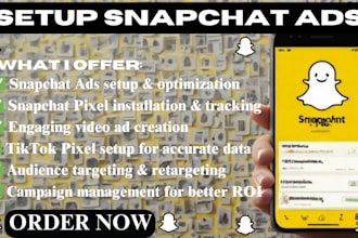 setup snapchat ads, snapchat pixels, video ads, tiktok pixel
