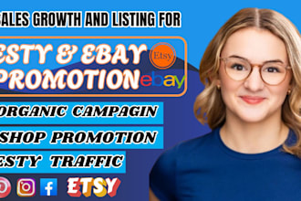 do ebay promotion, ebay product listing, etsy print on demand and etsy promotion