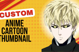 design cartoon thumbnail and anime thumbnail