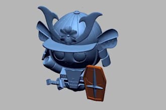 sculpt 3d print ready model, 3d anime statue, sculpt 3d toy, articulated toy