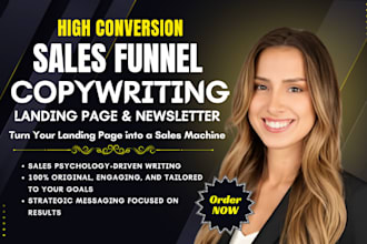 write captivating sales copy for sales page, sales funnel and landing page