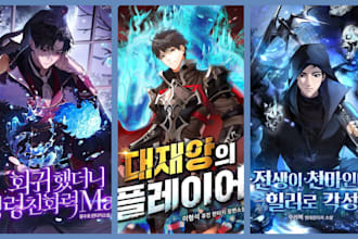 draw webtoon novel cover light novel visual novel  webtoon comic book cover