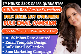 do SMS email campaign email blast, 800 million USA bulk email campaign to inbox