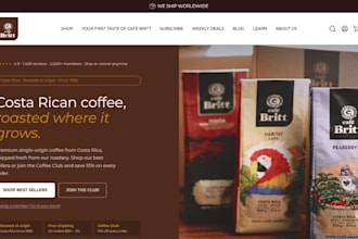 design profitable restaurant shopify store grocery coffee restaurant website