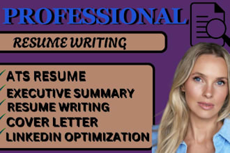 do full service linkedin executive resume CV writing cover letter optimize ats