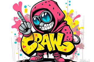 draw graffiti character design and illustration