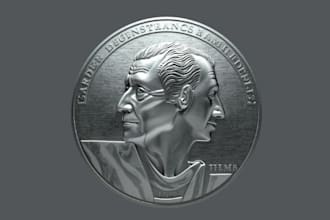 create a 3d coin relief model for cnc and 3d printing