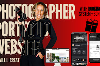 creat branding photographer wordpress website with logo and business card