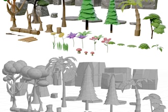 create stylized, realistic 3d plants with pbr textures and materials