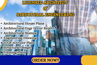 draw architecture engineering structural plan, stamp mep city permit drawing