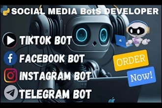 develop instagram api bot,facebook API bot, tiktok api bot, social media api bot
