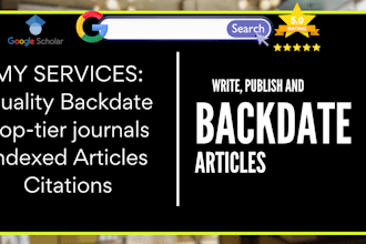 write, backdate and publish article in google scholar reviewed indexed journal