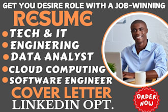 write tech, IT, software engineer, analyst, cloud computing, sde, faang resume