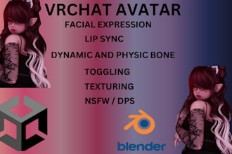 edit vrchat avatar, 3d model,  vr character, furry avatar in unity