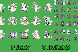 draw your furry character sticker furry art telegram stickers sticker design