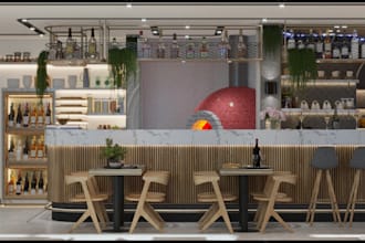 remodel restaurant,food corner, pubs, karaoke clubs,cafeteria,coffee shop render