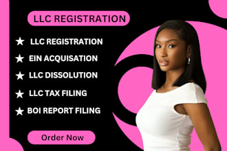do llc registration, dissolve llc, boi report, bank account setup, tax filing