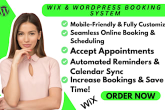 set up a membership booking system on wix and wordpress website