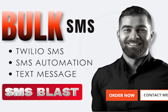 blast bulk SMS marketing campaign, bulk email, text message with twilio SMS
