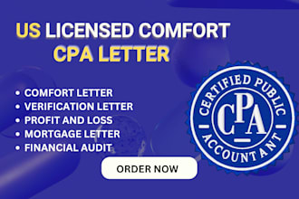 provide US CPA, audit financial statement, comfort letter, mortgage, tax