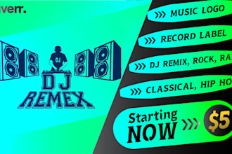 attractive music logo design dj band record label
