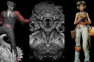 create 3d stylized model character, low poly ready rig for game, 3d printing