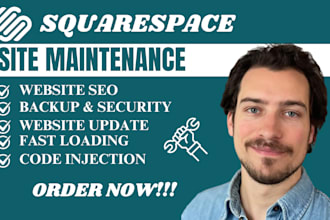 do maintenance and optimization for squarespace website SEO, security and backup