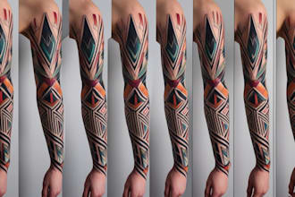create sleeve tattoo design in geometric style